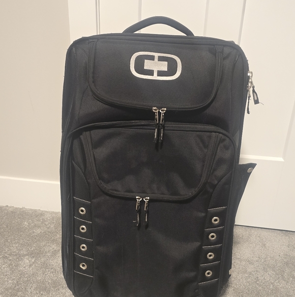 OGIO Black Travel Backpack with Silver Accents